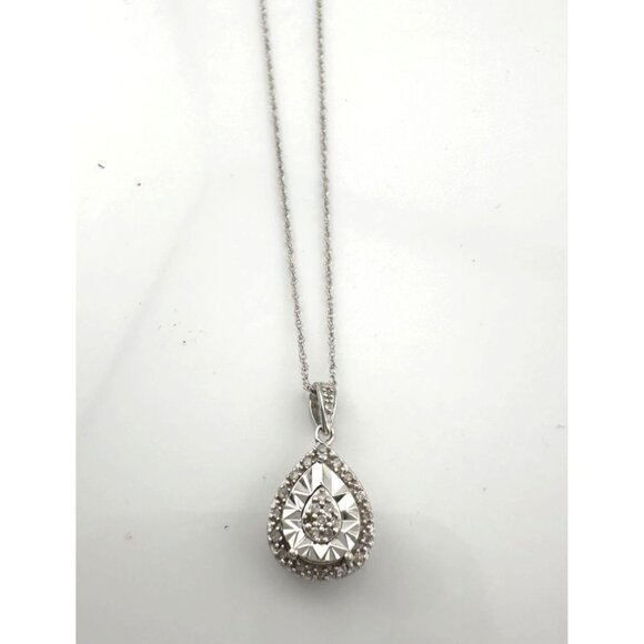 Pear Cut Natural Diamond Pendant Necklace - Picture 6 of 15